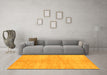Machine Washable Abstract Yellow Contemporary Rug in a Living Room, wshcon345yw