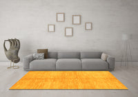 Machine Washable Abstract Yellow Contemporary Rug, wshcon345yw