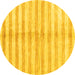 Round Abstract Yellow Contemporary Rug, con346yw