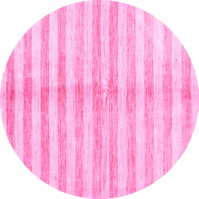 Round Abstract Pink Contemporary Rug, con346pnk