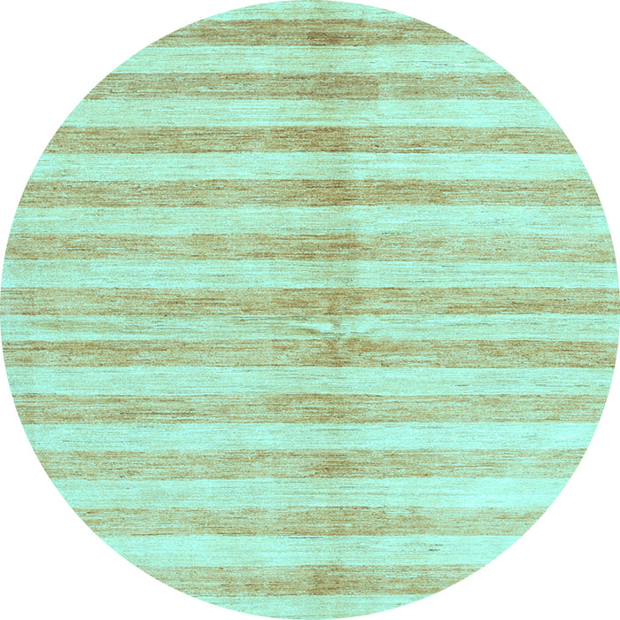 Round Machine Washable Abstract Light Blue Contemporary Rug, wshcon346lblu