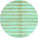 Round Machine Washable Abstract Light Blue Contemporary Rug, wshcon346lblu