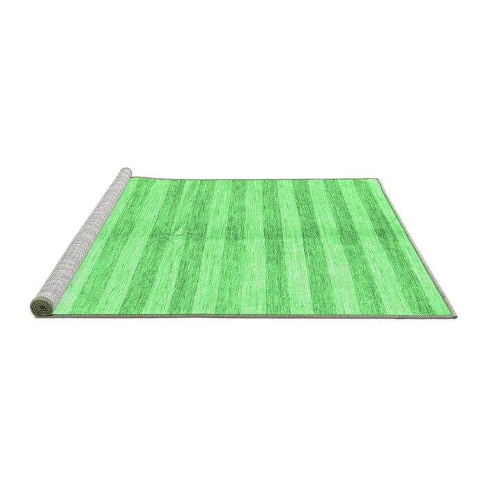 Sideview of Machine Washable Abstract Emerald Green Contemporary Area Rugs, wshcon346emgrn