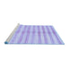 Sideview of Machine Washable Abstract Blue Contemporary Rug, wshcon346blu