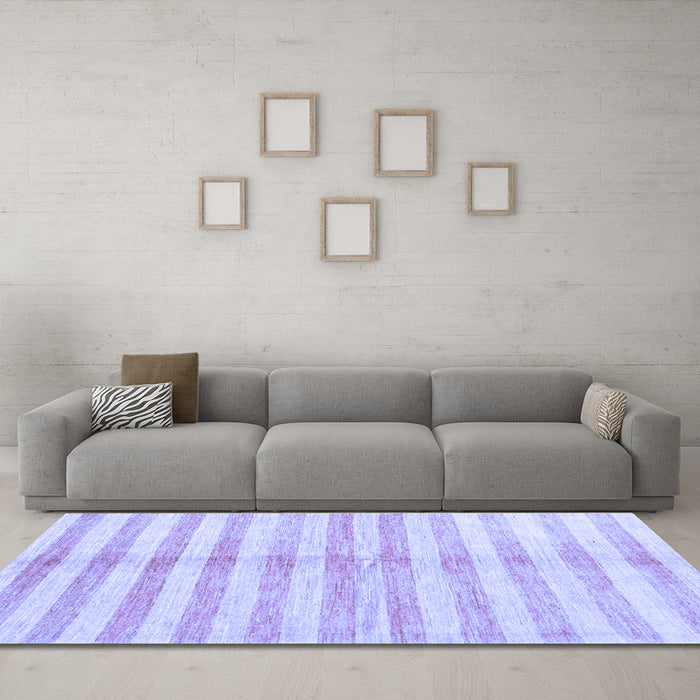 Machine Washable Abstract Blue Contemporary Rug in a Living Room, wshcon346blu