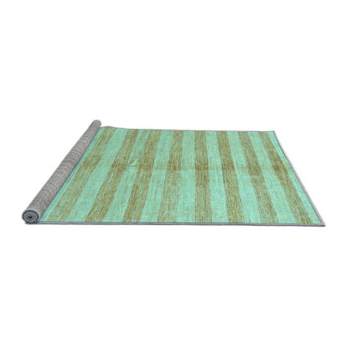 Sideview of Machine Washable Abstract Light Blue Contemporary Rug, wshcon346lblu