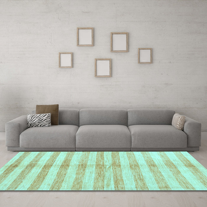 Machine Washable Abstract Light Blue Contemporary Rug in a Living Room, wshcon346lblu