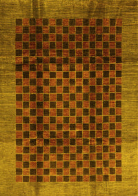 Abstract Yellow Contemporary Rug, con347yw