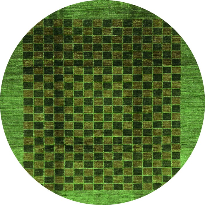 Square Abstract Green Contemporary Rug, con347grn