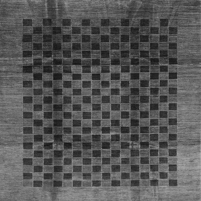 Round Machine Washable Abstract Gray Contemporary Rug, wshcon347gry