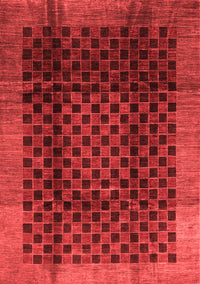 Abstract Red Contemporary Rug, con347red