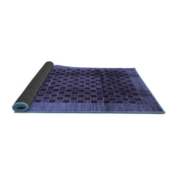Sideview of Abstract Blue Contemporary Rug, con347blu
