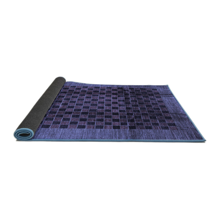 Sideview of Abstract Blue Contemporary Rug, con347blu