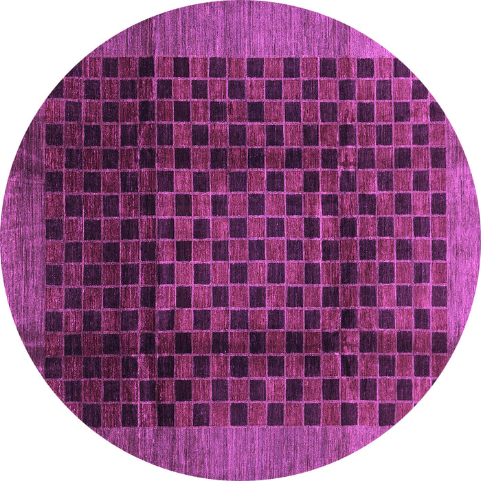 Round Abstract Purple Contemporary Rug, con347pur