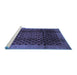 Sideview of Machine Washable Abstract Blue Contemporary Rug, wshcon347blu