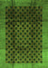 Serging Thickness of Machine Washable Abstract Green Contemporary Area Rugs, wshcon347grn