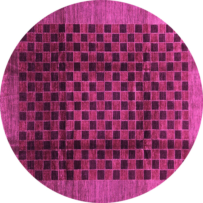 Round Machine Washable Abstract Pink Contemporary Rug, wshcon347pnk