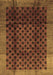 Machine Washable Abstract Brown Contemporary Rug, wshcon347brn