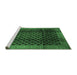 Sideview of Machine Washable Abstract Emerald Green Contemporary Area Rugs, wshcon347emgrn