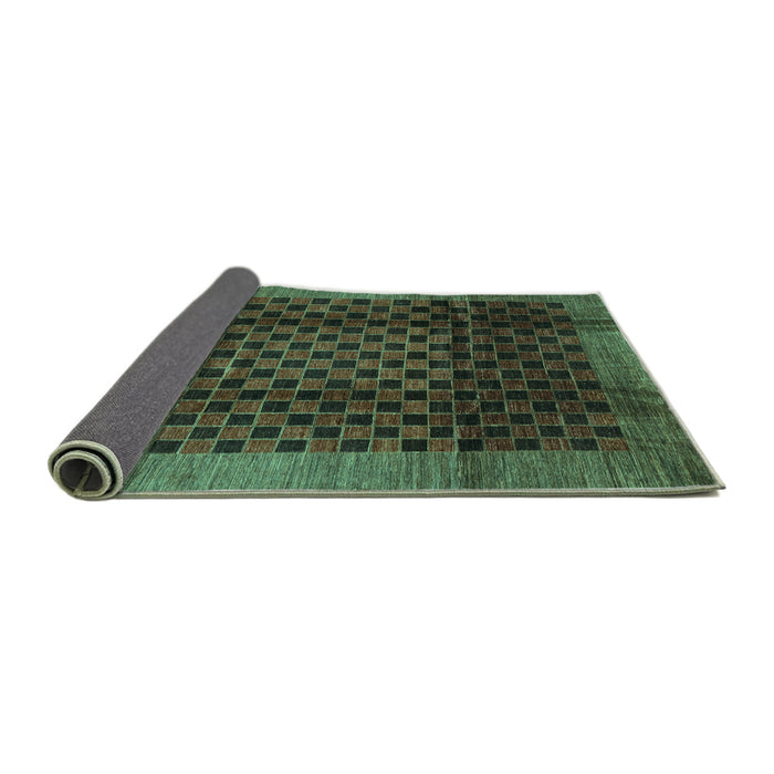 Sideview of Abstract Turquoise Contemporary Rug, con347turq
