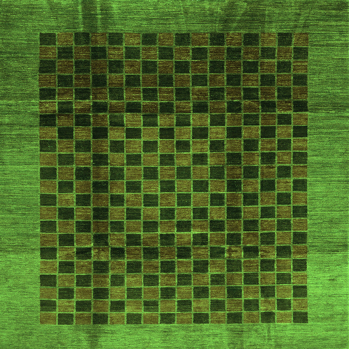Serging Thickness of Abstract Green Contemporary Rug, con347grn