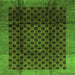 Serging Thickness of Abstract Green Contemporary Rug, con347grn