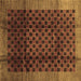 Square Machine Washable Abstract Brown Contemporary Rug, wshcon347brn