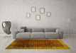 Machine Washable Abstract Yellow Contemporary Rug in a Living Room, wshcon347yw