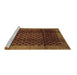 Sideview of Machine Washable Abstract Brown Contemporary Rug, wshcon347brn