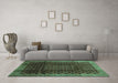 Machine Washable Abstract Turquoise Contemporary Area Rugs in a Living Room,, wshcon347turq