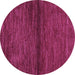 Round Machine Washable Abstract Purple Contemporary Area Rugs, wshcon348pur