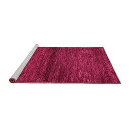 Sideview of Machine Washable Abstract Pink Contemporary Rug, wshcon348pnk