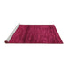 Sideview of Machine Washable Abstract Pink Contemporary Rug, wshcon348pnk