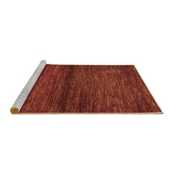 Sideview of Machine Washable Abstract Brown Contemporary Rug, wshcon348brn
