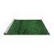 Sideview of Machine Washable Abstract Emerald Green Contemporary Area Rugs, wshcon348emgrn