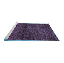 Sideview of Machine Washable Abstract Blue Contemporary Rug, wshcon348blu