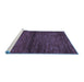 Sideview of Machine Washable Abstract Blue Contemporary Rug, wshcon348blu