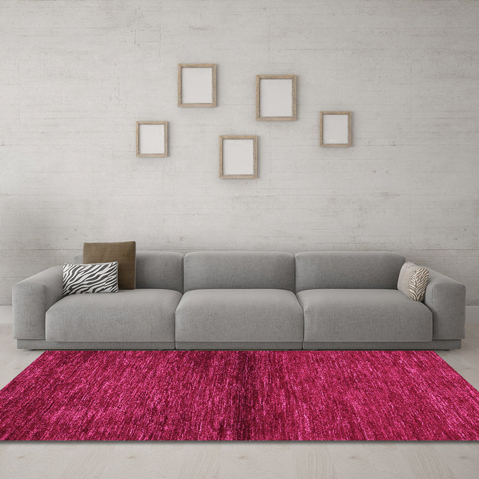 Machine Washable Abstract Pink Contemporary Rug in a Living Room, wshcon348pnk