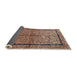 Thickness of Contemporary Brown Red Modern Rug, con349