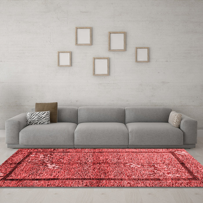 Contemporary Red Washable Rugs