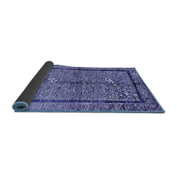 Sideview of Abstract Blue Contemporary Rug, con349blu