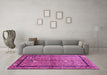 Machine Washable Abstract Pink Contemporary Rug in a Living Room, wshcon349pnk