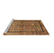 Sideview of Machine Washable Abstract Brown Contemporary Rug, wshcon349brn