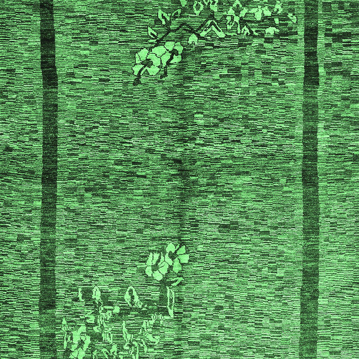 Machine Washable Abstract Emerald Green Contemporary Area Rugs, wshcon349emgrn
