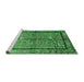 Sideview of Machine Washable Abstract Emerald Green Contemporary Area Rugs, wshcon349emgrn