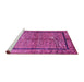 Sideview of Machine Washable Abstract Pink Contemporary Rug, wshcon349pnk