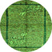 Machine Washable Abstract Green Contemporary Area Rugs, wshcon349grn