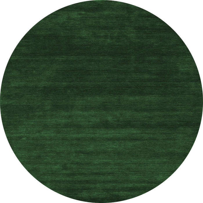 Round Machine Washable Abstract Emerald Green Contemporary Area Rugs, wshcon34emgrn