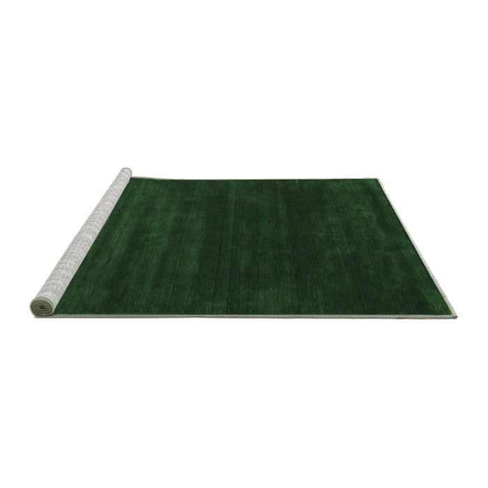 Sideview of Machine Washable Abstract Emerald Green Contemporary Area Rugs, wshcon34emgrn