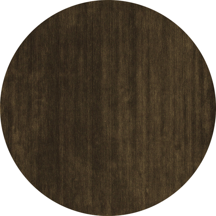 Round Abstract Brown Contemporary Rug, con34brn